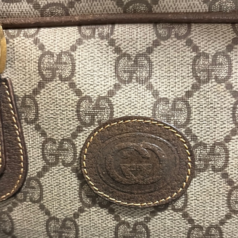 Gucci Brown Monogram Small Dome Handbag, Authentic, Vintage, Pre Loved - Picture 4 of 16